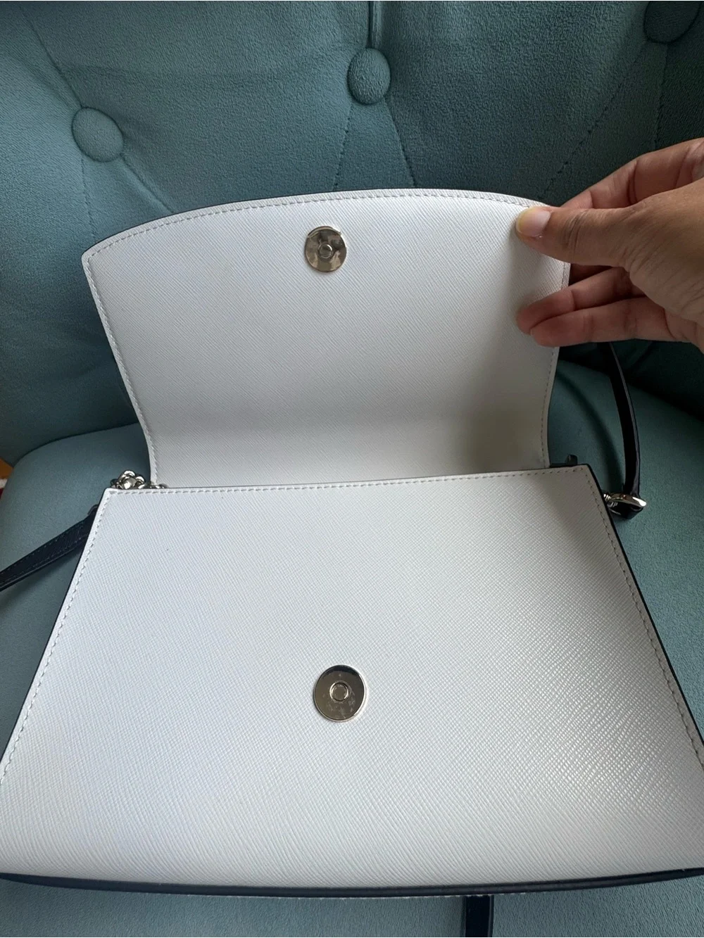 kate spade Two-Tone Cream and Light Blue Crossbody Bag